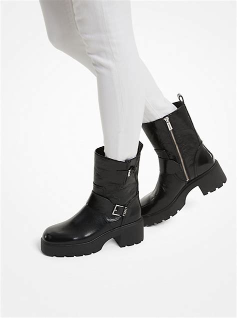 pw15e michael kors boots|Perry Crinkled Patent Leather Boot .